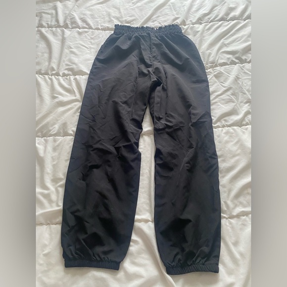 Pants - Women's Black Elastic-Waist Track Pants